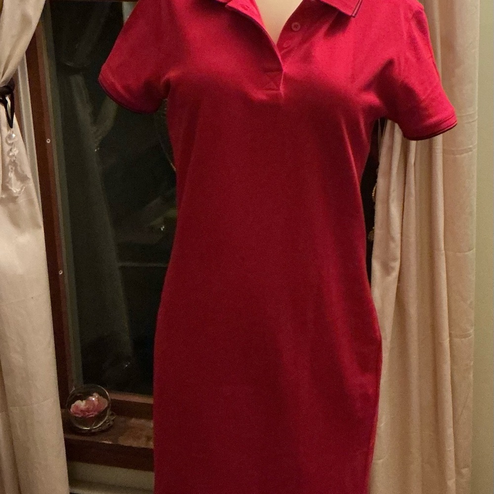 Croft & Barrow Red Midi Polo Dress